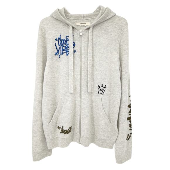 ZADIG & VOLTAIRE Clash Jormi Cashmere Blend Cardigan Grey XS - Picture 1 of 9